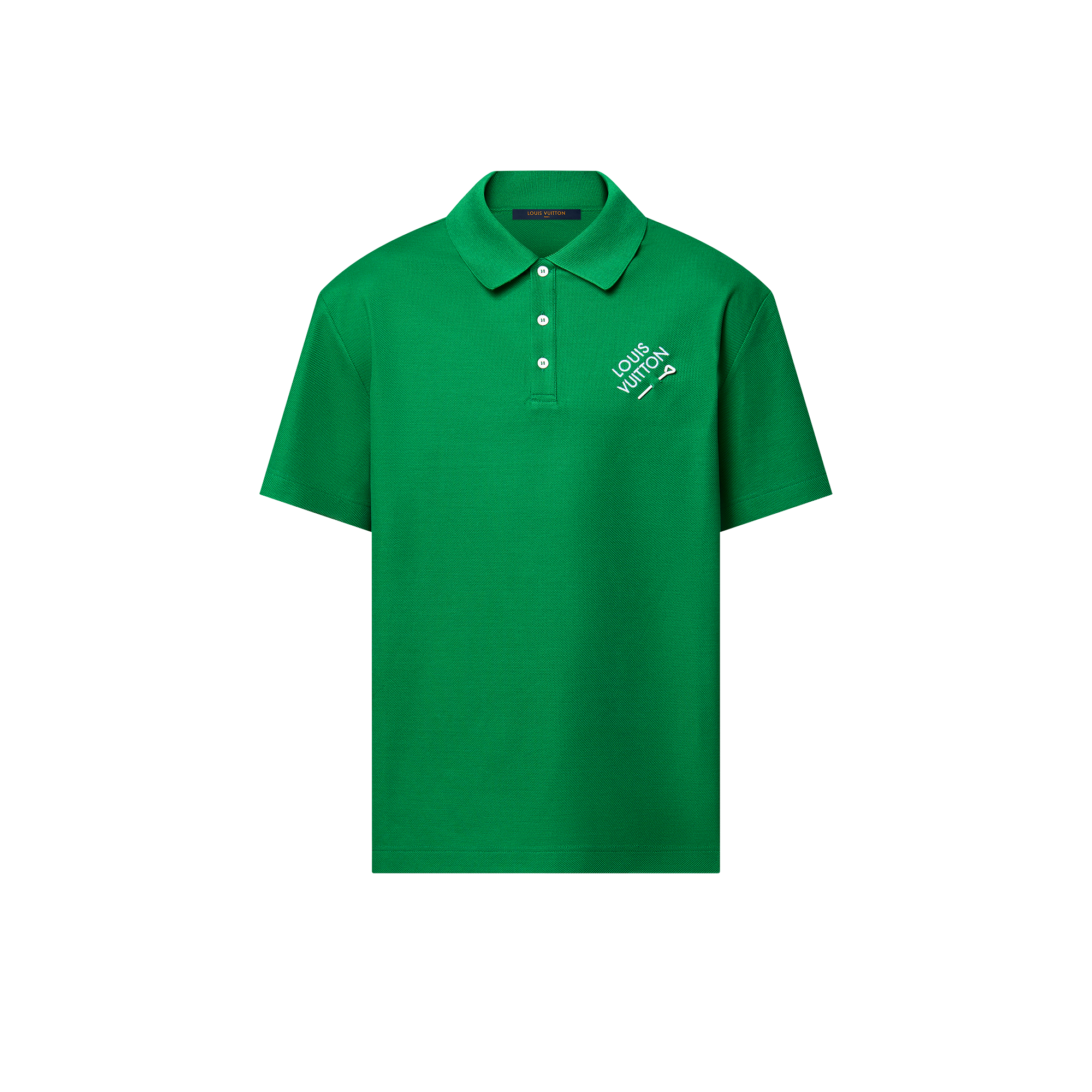 トップス Louis Vuitton knit polo shirt Camisa Polo de Manga Curta em Algodão com Assinatura Bordada